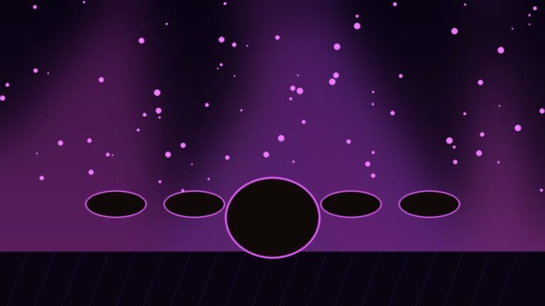 Illustration of a drum kit on a lit concert stage