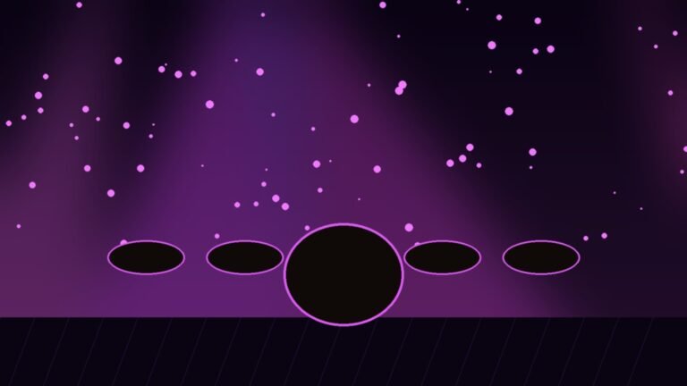 Illustration of a drum kit on a lit concert stage