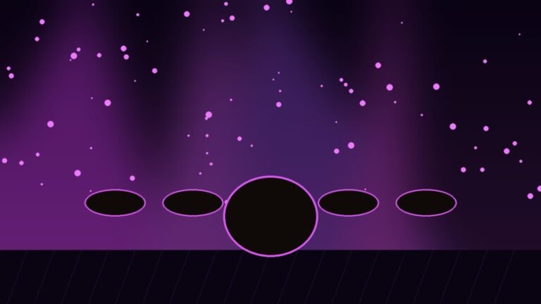 Illustration of a drum kit on a lit concert stage