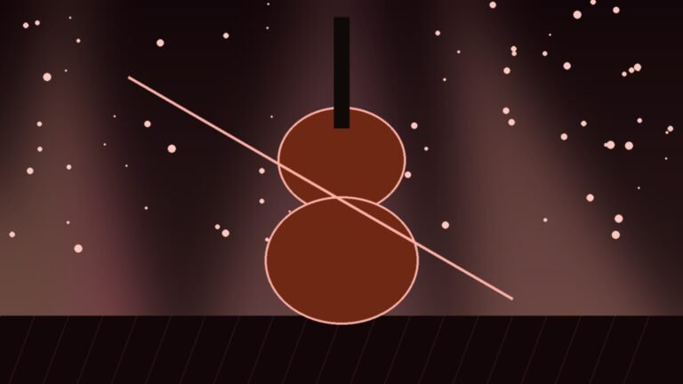 Illustration of a violin and bow under rose stage light